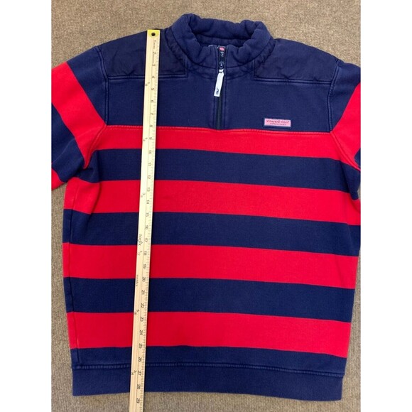 Vineyard Vines Shep Shirt Mens L Striped Cotton Sweater Long Sleeve 1/4 Zip - Picture 3 of 6